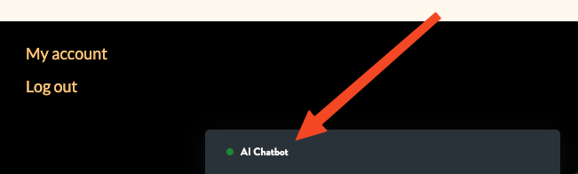 screenshot showing where the chatbot box is